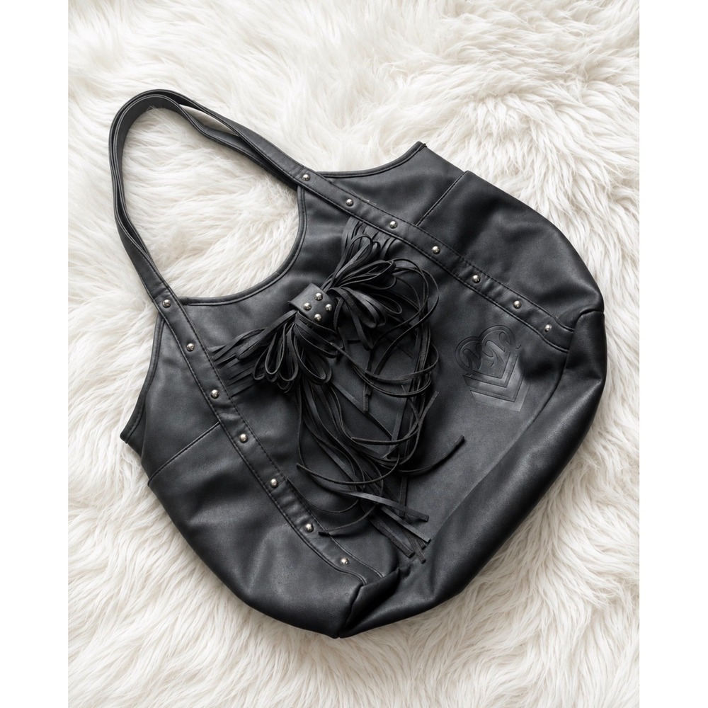 Metal Mulisha Fringe Bow Large Shoulder Tote Bag Grunge Goth Rock n Roll Cowgirl